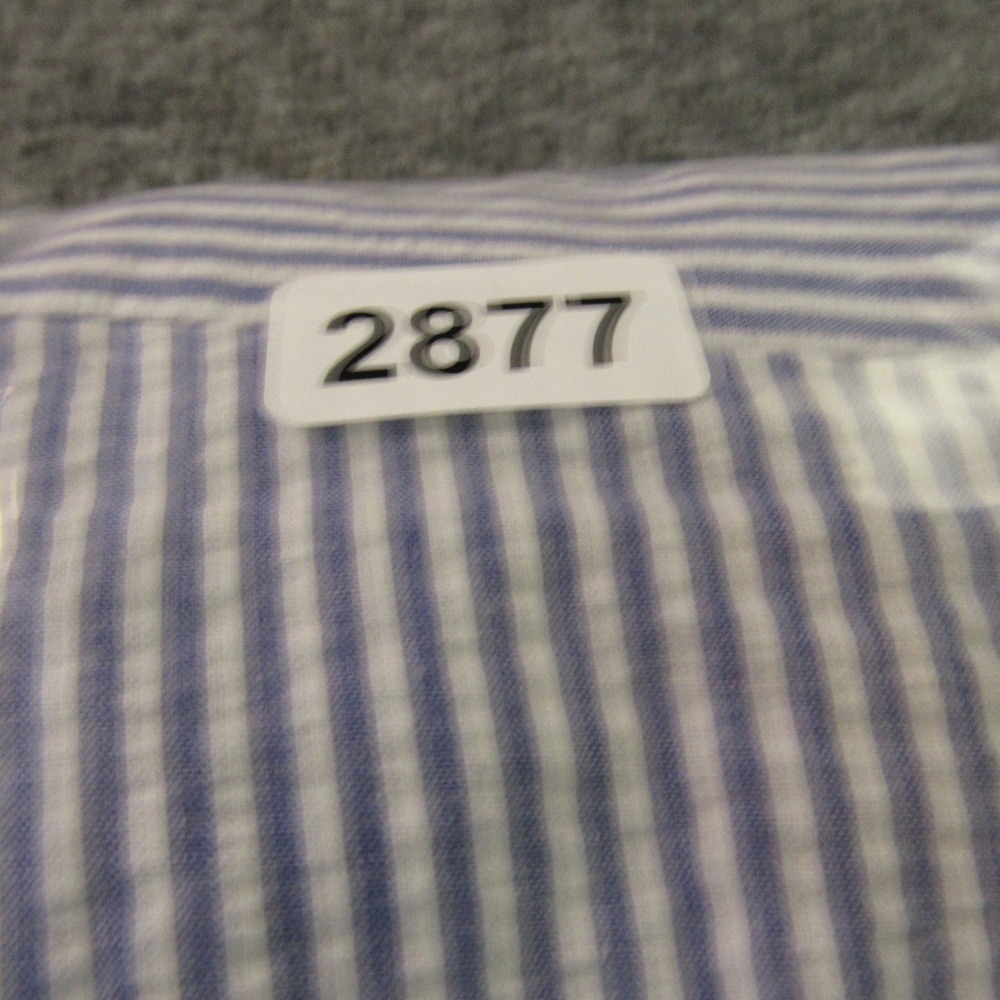 Linea Uomo Shorts Mens 46x13 Blue‎ White Seersucker Striped Pleated Cotton Blend - Picture 11 of 11